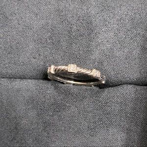 David Yurman stackable white gold ring